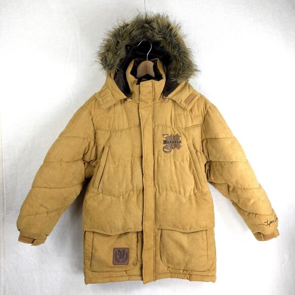 Vintage Makaveli Branded Tupac RARE Beige Puffer Jacket 14/16 Fits Sz Small Y2K - Picture 2 of 16